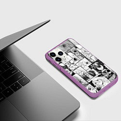 Чехол iPhone 11 Pro матовый Глейпнир паттерн, цвет: 3D-фиолетовый — фото 2