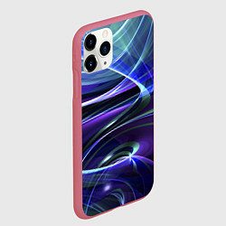Чехол iPhone 11 Pro матовый Абстрактные цветные полосы, цвет: 3D-малиновый — фото 2