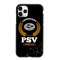 Чехол iPhone 11 Pro матовый Лого PSV и надпись legendary football club на темн, цвет: 3D-черный