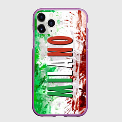 Чехол iPhone 11 Pro матовый Флаг Италии - кляксы, цвет: 3D-фиолетовый
