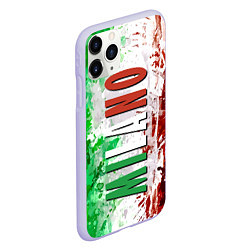 Чехол iPhone 11 Pro матовый Флаг Италии - кляксы, цвет: 3D-светло-сиреневый — фото 2