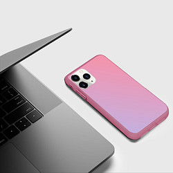 Чехол iPhone 11 Pro матовый Градиент - розовая пастель, цвет: 3D-малиновый — фото 2