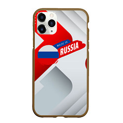 Чехол iPhone 11 Pro матовый Welcome to Russia red & white, цвет: 3D-коричневый