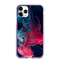 Чехол iPhone 11 Pro матовый Полёт красок во тьме, цвет: 3D-светло-сиреневый