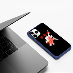 Чехол iPhone 11 Pro матовый Евангелион: EVA-01, цвет: 3D-тёмно-синий — фото 2