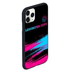 Чехол iPhone 11 Pro матовый Leicester City - neon gradient: символ сверху, цвет: 3D-черный — фото 2