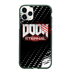 Чехол iPhone 11 Pro матовый Doom - краска, цвет: 3D-темно-зеленый