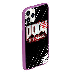 Чехол iPhone 11 Pro матовый Doom - краска, цвет: 3D-фиолетовый — фото 2