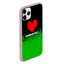 Чехол iPhone 11 Pro матовый Undertale - зеленая трава, цвет: 3D-розовый — фото 2