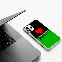 Чехол iPhone 11 Pro матовый Undertale - зеленая трава, цвет: 3D-салатовый — фото 2