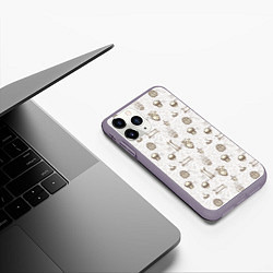 Чехол iPhone 11 Pro матовый Череп и части тела, цвет: 3D-серый — фото 2