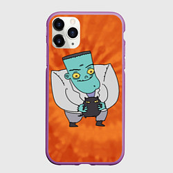 Чехол iPhone 11 Pro матовый Фрэнк и котик, цвет: 3D-фиолетовый