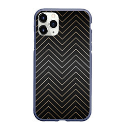 Чехол iPhone 11 Pro матовый Black gold - Линии, цвет: 3D-серый