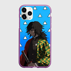 Чехол iPhone 11 Pro матовый Гию Томиока - Клинок, цвет: 3D-фиолетовый