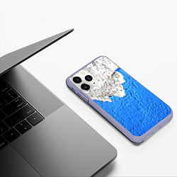 Чехол iPhone 11 Pro матовый Старая штукатурка - стена, цвет: 3D-светло-сиреневый — фото 2