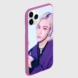Чехол iPhone 11 Pro матовый Stray Kids 2nd World Tour Maniac Hyunjin, цвет: 3D-фиолетовый — фото 2