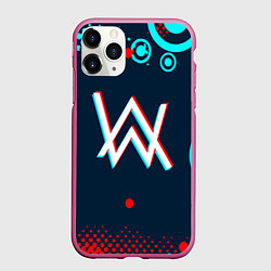 Чехол iPhone 11 Pro матовый Alan walker - неон, цвет: 3D-малиновый