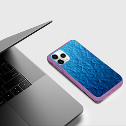 Чехол iPhone 11 Pro матовый Волновой паттерн, цвет: 3D-фиолетовый — фото 2