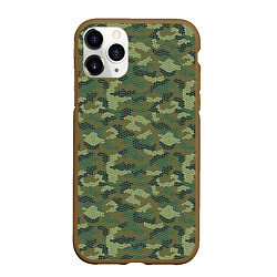Чехол iPhone 11 Pro матовый Милитари звезда мини, цвет: 3D-коричневый