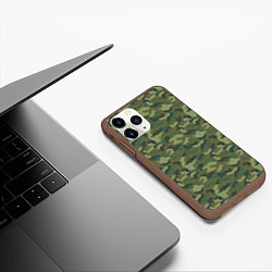 Чехол iPhone 11 Pro матовый Милитари звезда мини, цвет: 3D-коричневый — фото 2