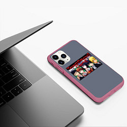 Чехол iPhone 11 Pro матовый Игра друзей - аниме, цвет: 3D-малиновый — фото 2
