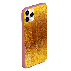 Чехол iPhone 11 Pro матовый Осенний узор, цвет: 3D-малиновый — фото 2