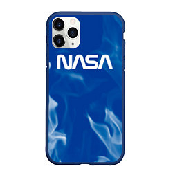 Чехол iPhone 11 Pro матовый Nasa - пламя, цвет: 3D-тёмно-синий