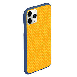 Чехол iPhone 11 Pro матовый Желтые связанные узоры, цвет: 3D-тёмно-синий — фото 2