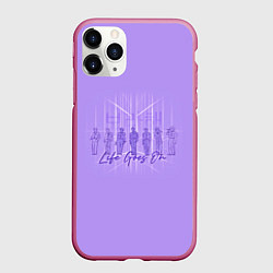 Чехол iPhone 11 Pro матовый BTS live goes on purple, цвет: 3D-малиновый