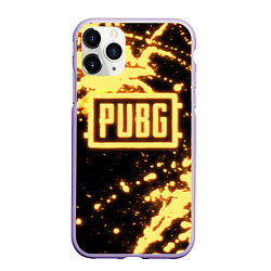 Чехол iPhone 11 Pro матовый PUBG neon, цвет: 3D-светло-сиреневый