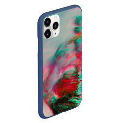 Чехол iPhone 11 Pro матовый Абстрактные переливающиеся краски, цвет: 3D-тёмно-синий — фото 2