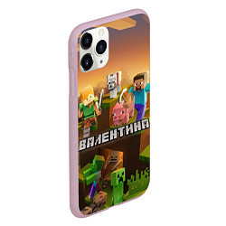 Чехол iPhone 11 Pro матовый Валентина Minecraft, цвет: 3D-розовый — фото 2