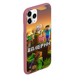 Чехол iPhone 11 Pro матовый Валерий Minecraft, цвет: 3D-малиновый — фото 2