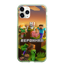 Чехол iPhone 11 Pro матовый Вероника Minecraft, цвет: 3D-салатовый