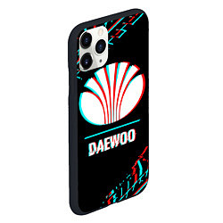 Чехол iPhone 11 Pro матовый Значок Daewoo в стиле glitch на темном фоне, цвет: 3D-черный — фото 2