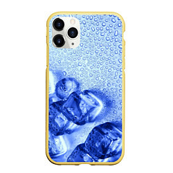 Чехол iPhone 11 Pro матовый Кубики льда и капли воды, цвет: 3D-желтый