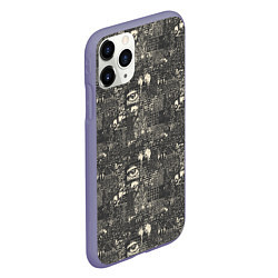Чехол iPhone 11 Pro матовый Надписи и глаз, цвет: 3D-серый — фото 2