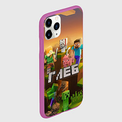 Чехол iPhone 11 Pro матовый Глеб Minecraft, цвет: 3D-фиолетовый — фото 2