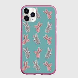 Чехол iPhone 11 Pro матовый Кролли, цвет: 3D-малиновый