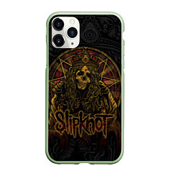 Чехол iPhone 11 Pro матовый Slipknot - death, цвет: 3D-салатовый