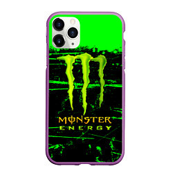 Чехол iPhone 11 Pro матовый Monster energy green neon, цвет: 3D-фиолетовый