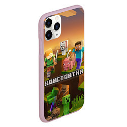 Чехол iPhone 11 Pro матовый Константин Minecraft, цвет: 3D-розовый — фото 2