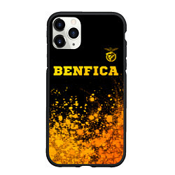 Чехол iPhone 11 Pro матовый Benfica - gold gradient: символ сверху, цвет: 3D-черный