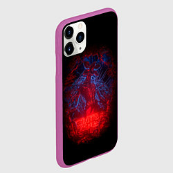 Чехол iPhone 11 Pro матовый Stranger Things - monster, цвет: 3D-фиолетовый — фото 2