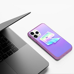 Чехол iPhone 11 Pro матовый Roblox gradient, цвет: 3D-фиолетовый — фото 2