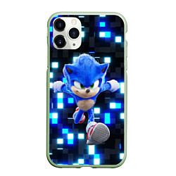 Чехол iPhone 11 Pro матовый Sonic neon squares, цвет: 3D-салатовый