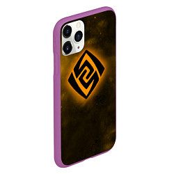 Чехол iPhone 11 Pro матовый ГЕО элемент Genshin Impact, цвет: 3D-фиолетовый — фото 2