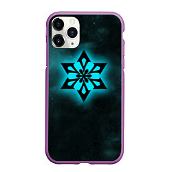 Чехол iPhone 11 Pro матовый КРИО элемент Genshin Impact, цвет: 3D-фиолетовый