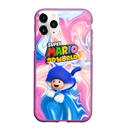 Чехол iPhone 11 Pro матовый Toad - Super Mario 3D World - Nintendo, цвет: 3D-фиолетовый