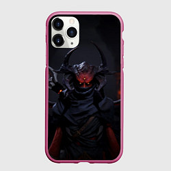 Чехол iPhone 11 Pro матовый Metall hellsinger art, цвет: 3D-малиновый